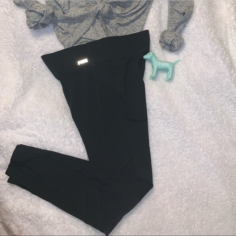 PINK black leggings with mesh!!!